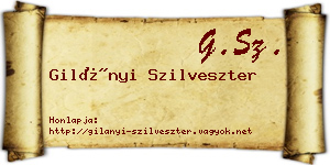 Gilányi Szilveszter névjegykártya